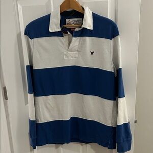 American Eagle rugby long sleeve shirt men Size M excellent condition